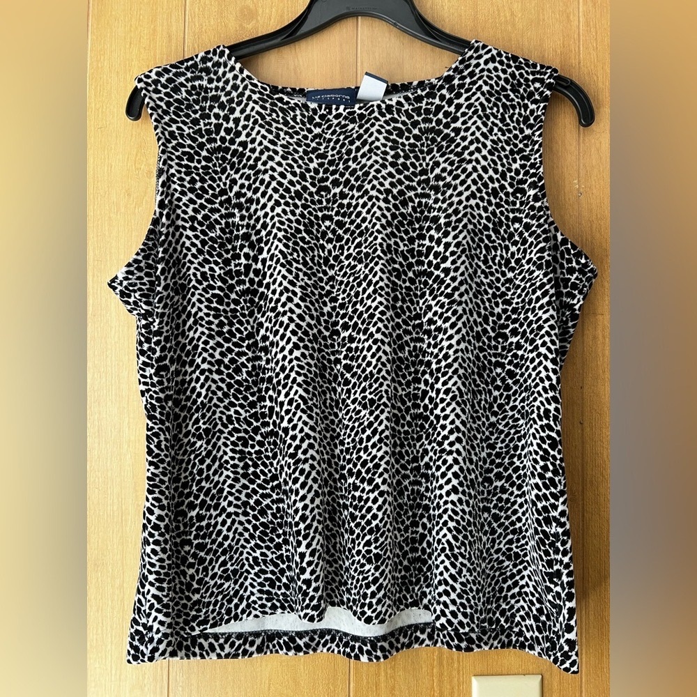 J. Jill Black and White Textured Blouse